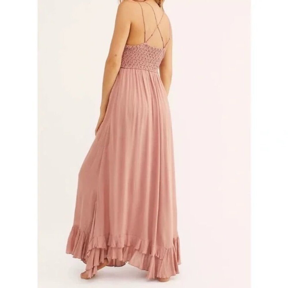 Free People One Adella Lace Slip Maxi Dress Rose Pink Womens Size Small - Picture 5 of 16